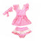 3Pcs Set Kids Divided Stripes Style Lace Cute Swimsuit With Headband