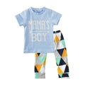 2Pcs Set Unisex Kids Graphic Printed Pants And Blue Color Letter Printed New Pattern Printed Cotton Kids Tops