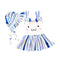 2Pcs Set Kids Conjoined Dress Style Sweet Cute Cartoon Bowknot Swimwear With Hat