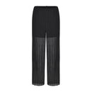 Fashion Sexy See-through Pleated Chiffon Tube Wide Leg Palazzo Pants For Women Design  Woman Long Pants