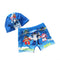 2Pcs Set Kids Hot Sale Cute Cartoon Boxer Swimming Trunks With Cap