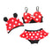 3Pcs Set Children Divided Cute Cartoon White Dots Bowknot Bikini Swimsuit With Hat