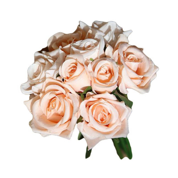 Bunch Of 6 Heads And 3 Buds Home Wedding Decoration Real Touch Bridal Artificial Rose Flowers