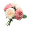 Bunch Of 5 Heads Silk Fake Flowers Wedding Kitchen Room Decoration Artificial Rose Flowers