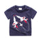 Latest Style Boys Blue Round Neck Rocket Embroidery Printed Super Soft Cotton T-Shirts Cheap T-Shirts