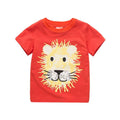 Fashion Boys Breathable Cotton Lovely Tiger Face Printed Graphic Animal Plain T Shirts For Printing