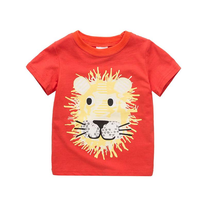 Fashion Boys Breathable Cotton Lovely Tiger Face Printed Graphic Animal Plain T Shirts For Printing