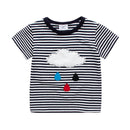 Fashion Boys Black Stripe Cotton Rain Printed Lovely New Pattern Quality T Shirts Bulk Striped T Shirts