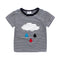 Fashion Boys Black Stripe Cotton Rain Printed Lovely New Pattern Quality T Shirts Bulk Striped T Shirts