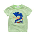 Boys Round Neck Green Two Letters Printed Cute Graphic Tees T-Shirt Cotton T Shirts