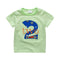 Boys Round Neck Green Two Letters Printed Cute Graphic Tees T-Shirt Cotton T Shirts