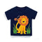 New Arrived Boys Round Neck Soft Lion Embroidery Graphic T-Shirts Slim Fit Cotton T-Shirts