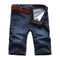 Men Cotton Blue Jeans Thin Mid Waist Youth Denim Knee Length Shorts