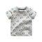 Boys Gray Round Neck Monkey Printed Animals Slim Fit T Shirts Bulk New Pattern Design All Over Print T-Shirts