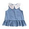Hot Selling Cotton Blue Sleeveless Dots Printed Lovely Dress For Kids Girl