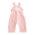 Latest Style Girls Cotton Pink White Solid Color Backless Special Lace Ruffle Fashion Jumpsuit