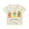 Lastest Style Round Neck Short Sleeve Three Funny Rabbits Printed Cute Printed Cotton Baby Girl Tops