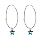 Fashion Style Creative Design Star Shape Crystal Women Luxury S925 Silver Party Earrings
