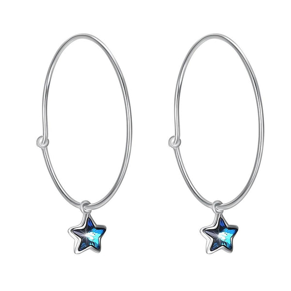 Fashion Style Creative Design Star Shape Crystal Women Luxury S925 Silver Party Earrings