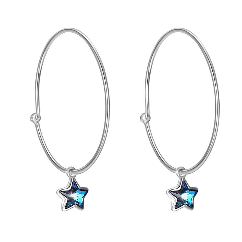 Fashion Style Creative Design Star Shape Crystal Women Luxury S925 Silver Party Earrings