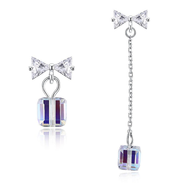 High Quality Creative Design Anomaly Elegant Geometric Luxury Zircon S925 Silver Earrings