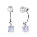 Hot-selling Elegant Geometric Shiny Crystal S925 Silver Swarovski Element Women Party Earrings