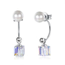 Hot-selling Elegant Geometric Shiny Crystal S925 Silver Swarovski Element Women Party Earrings