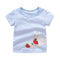 Blue Stripe Short Sleeve Mouse Eat Strawberry Printed New Model Funny Design Cotton T-Shirts