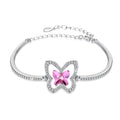 Good Grade Hot Sale Cute Shiny Butterfly Zircon Crystal S925 Silver Swarovski Element Bracelet