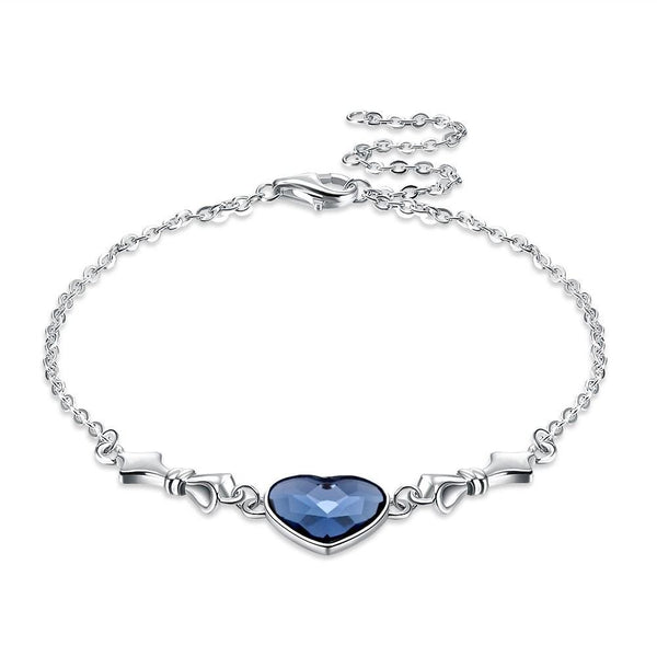 High Quality Unique Fashion Style Popular Shiny Cute Love Heart Shape Swarovski Element Crystal Party Bracelet