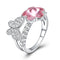 Luxury Unique Design Flower And Butterfly Shape S925 Silver Zircon Crystal Swarovski Element Ring
