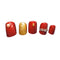 24pcs Fashion Trendy Red Gold Color 3D Diamond Artificial Fingernail With 2g Nail Glue