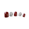 24pcs New Fashion High Quality Red Silver Full Cover 3D Diamond False Artificial Fingernail Tips For Bride