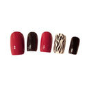 24pcs/box Wine Red Black Fashion Trendy Charming Long False Fingernails Sticker Tips