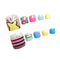 Cute Lovely Colorful Crown Dot Stripes Stars Pattern Decorated Artificial Toenails Piece For Girls