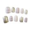 High Quality Elegant Matte Frosted Glitter Gold Grid Stripes Fake Fingernail Tips