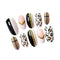 24pcs/set Charming Trendy Gold White Black Leopard Print Stripes Fake Artificial Fingernails