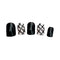 24 pcs/box High Quality Fashion Trendy Grid Stripes Pattern Black False Fingernails