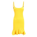 Wild Girl Trendy Sexy Style New Arrival Flouncing Hem Slip Dress