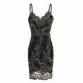 Women New Design High Quality Embroidery Lace V Neck Sexy Slim Dress