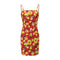 Charming Lady Summer New Design Color Blocking Lemon Pattern Slip Dress