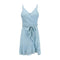 Women Hot Sale Solid Bright Color Irregular Hemline Lace Up Slip Dress