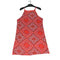 Bohemian Style Fashion Women Totem Printed Sexy Red Halter Dress