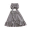 2Pcs Set Cotton Black Plaid Printed Irregular Skirt And Bowknot Boob Tube Kids Tops