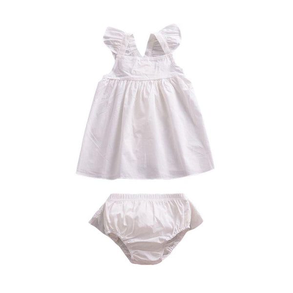 2Pcs Set White Breathable Cotton Shorts And Lace Ruffle Sleeve Lovely Personalized T Shirts