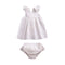 2Pcs Set White Breathable Cotton Shorts And Lace Ruffle Sleeve Lovely Personalized T Shirts