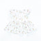 Latest Style Girls Cotton White Ruffle Sleeve Floral Printed Cute Heart Backless Dress