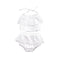 2Pcs Set Girls Cotton White Lace Shorts And Sling Backless Pretty T Shirts