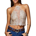 Woman Hot-selling Lace Sexy Off Shoulder Backless Wrap Halter Camis