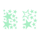 27pcs PVC Luminous Fluorescent Star Solid Hollowed-Out Different Size Decorative Wall Stickers